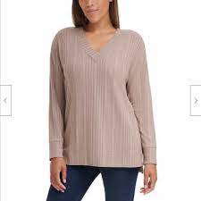Andrew Marc Ladies’ Ribbed V-Neck Top
