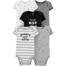 Carter's 5 Pk Short Sleeve Bodysuits Mighty Cute,