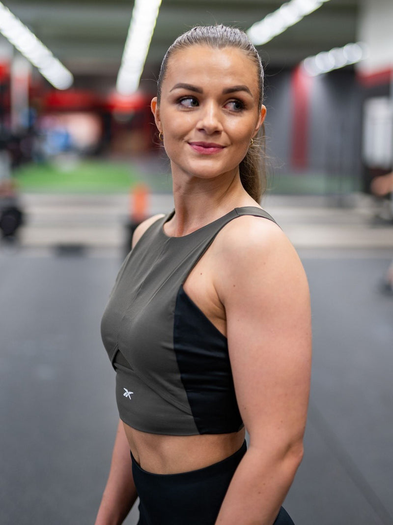 Reebok Color Block Crop Top OLIVE