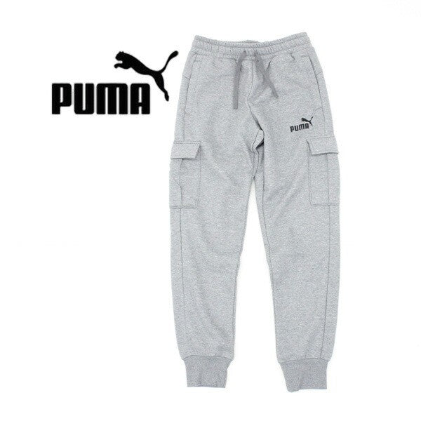 Puma Men Grey Melange Solid ESS+ Pocket Joggers