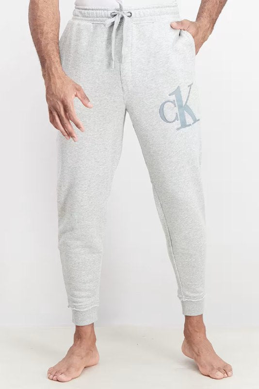 Calvin Klein Men Embroidered Logo Low Edge Lounge Pants, Light Grey Heather