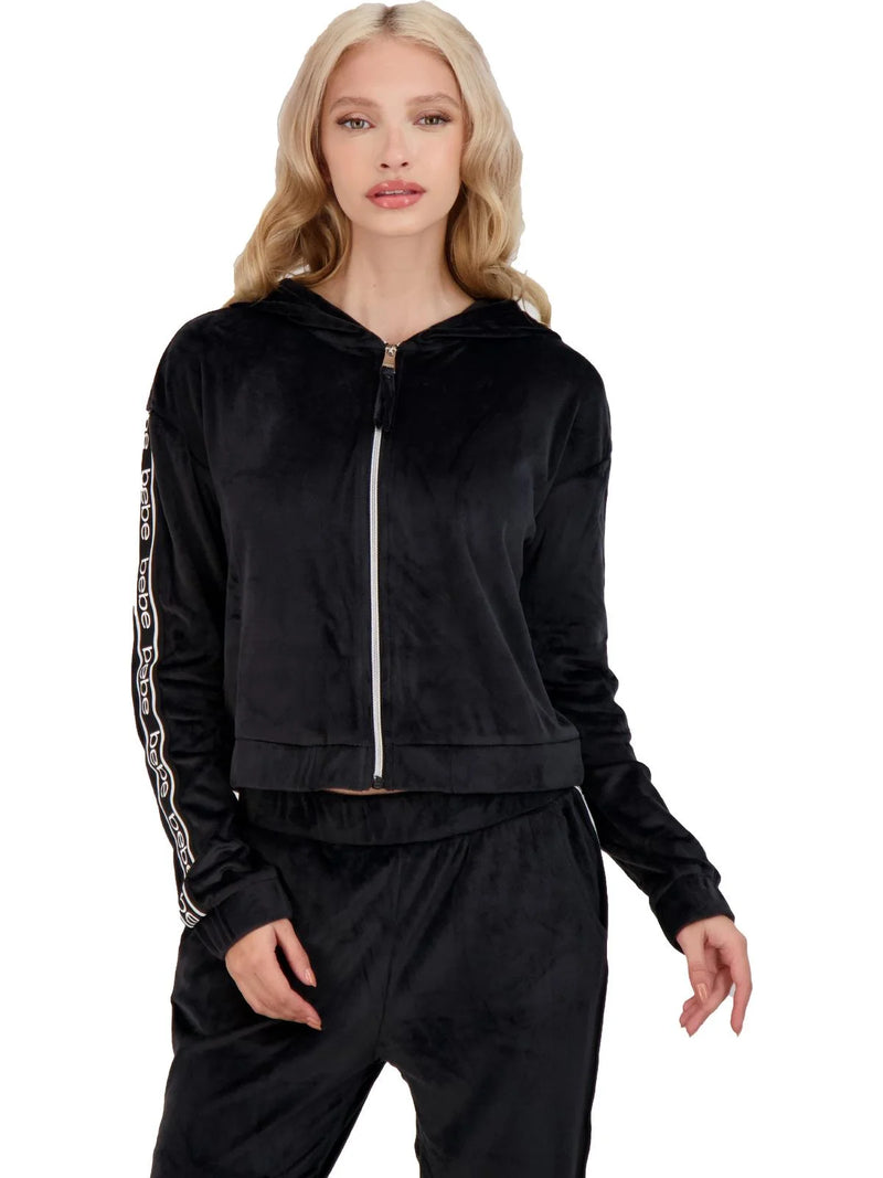 Bebe Velour Full Zip Women's Hoodie