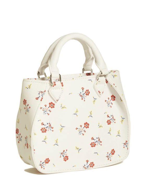 Guess Small White Floral Shoulder Bag