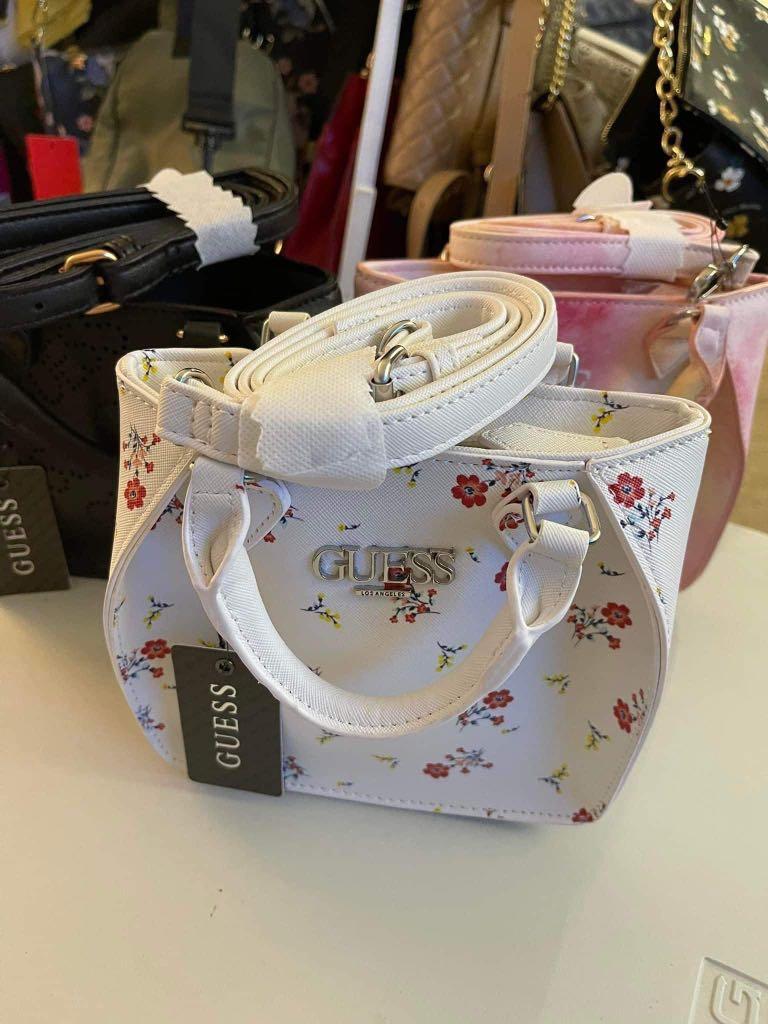 Guess Small White Floral Shoulder Bag