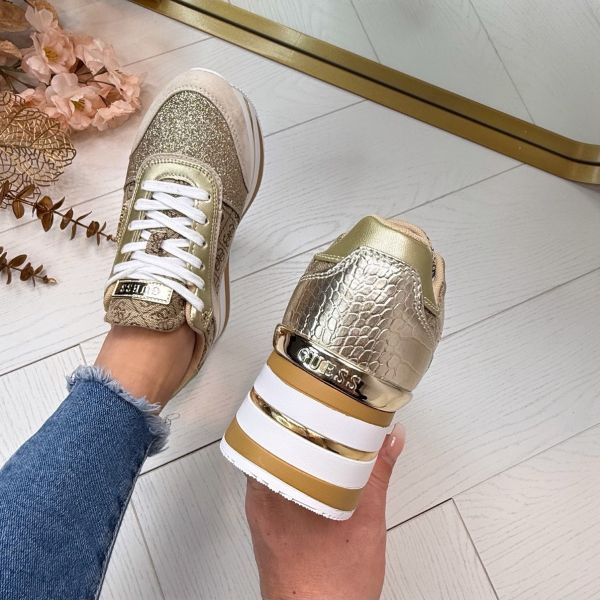 Guess Hansin Beibr Gold Womens Platform Trainers