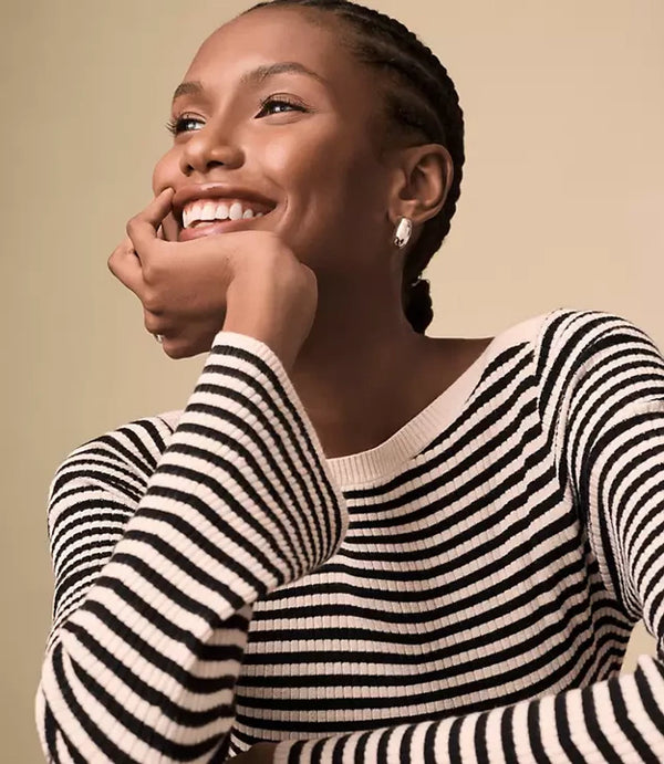 Loft Women Top Striped Knitwear Pullover