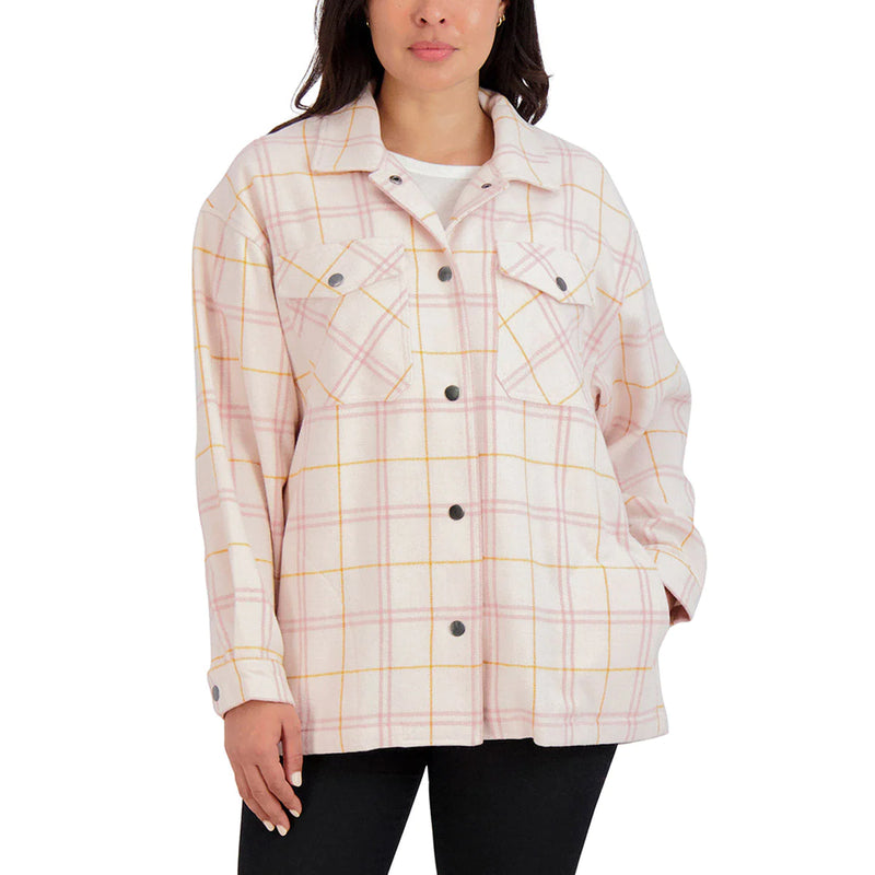 HFX Ladies Shirt Jacket Fit Snap Button Collared