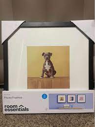 Room Essentials™(Set of 3) 14.5" x 14.5" Matted to 8" x 8" Gallery Frames BLACK