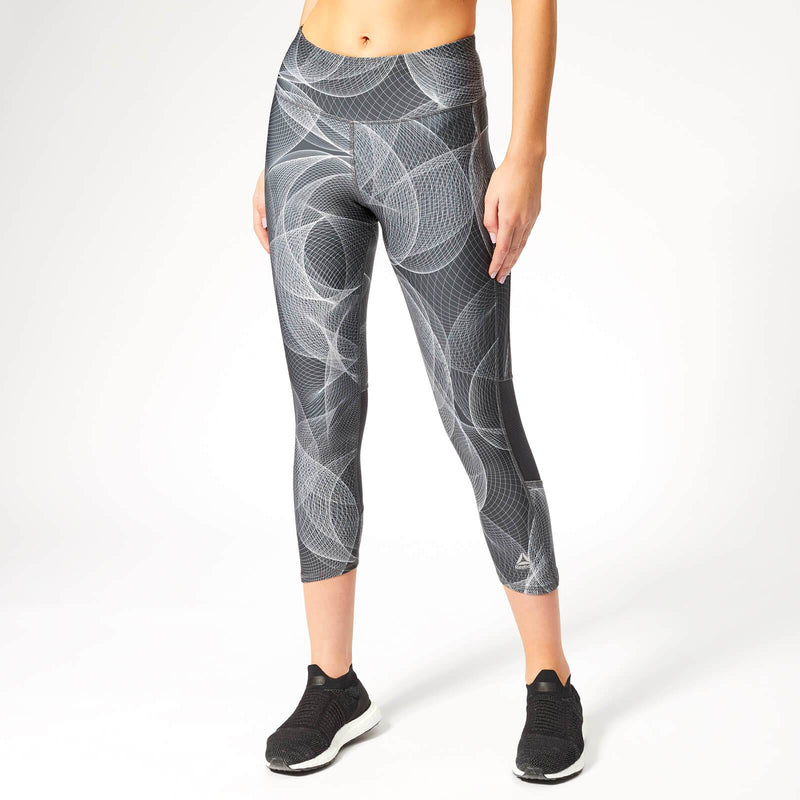 Reebok One Series 3/4 Capri Womens Running Tights - Grey