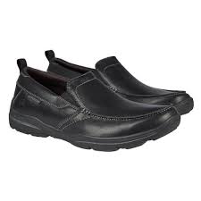 SKECHERS Men's Leather Slip On Shoes with Air-Cooled Memory Foam