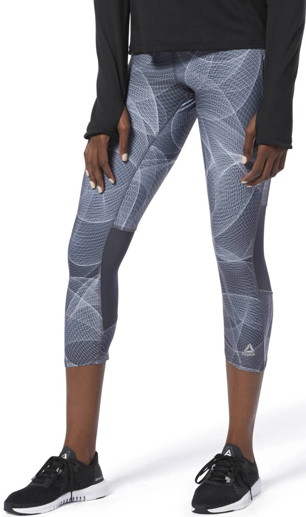 Reebok One Series 3/4 Capri Womens Running Tights - Grey