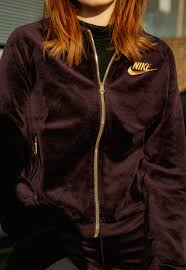 Nike Velour Track Jacket Purple / Gold Womens Plus size 1X Full Zip Zip Pockets