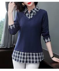 Izod Woman’s 2-Fer Sweatshirt Tie Front .NAVY