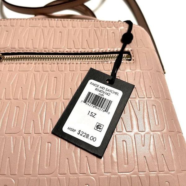 DKNY Veronica MD TZ Cross Blush Pink Shoulder Bag Gold Hardware R04EZ228