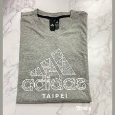 Adidas Gray and Black Amplifier Emblem Tee Shirt Men's