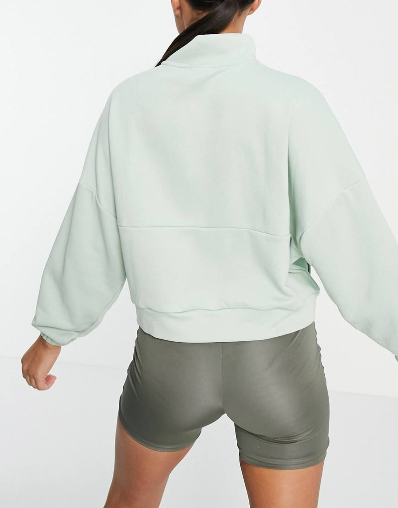 Women Reebok Workout Ready Cover-Up Half Zip Sweatshirt Light