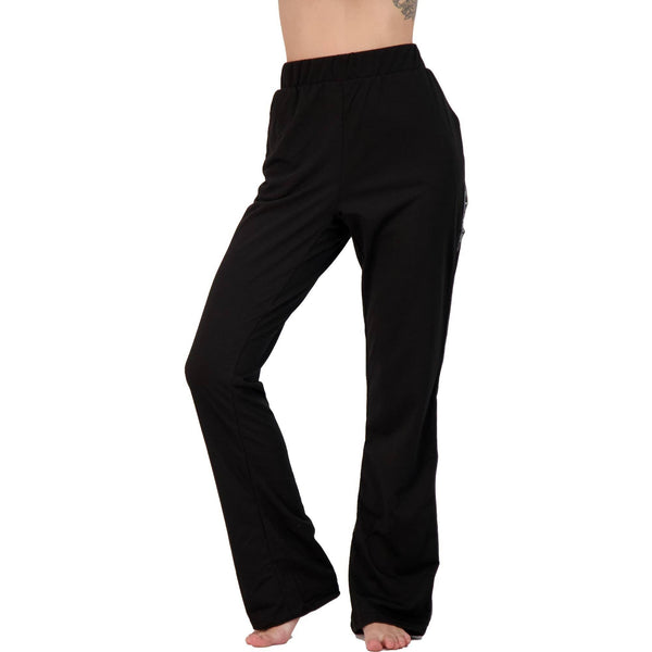 BEBE Women’s Joggers Side Logo Stripped PANTS Black/Strip White