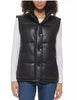 Marc New York Womens Faux Leather Puffer Vest Full Zip Black