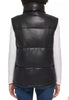 Marc New York Womens Faux Leather Puffer Vest Full Zip Black