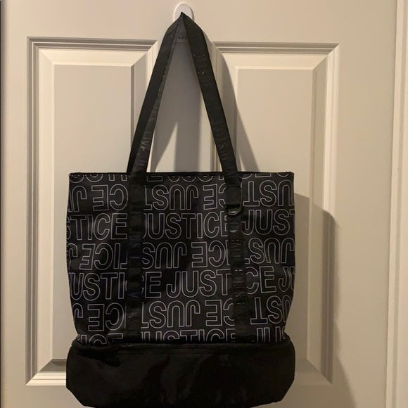 Justice camo/dance drawstring bag brand black