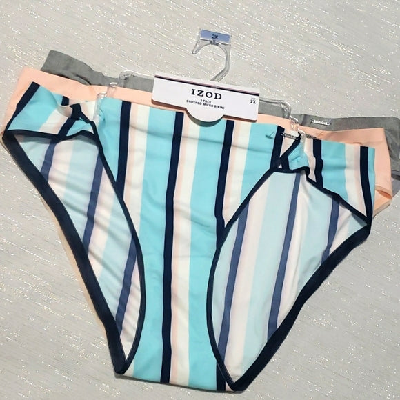 IZOD 3 pack brushed micro bikini panties