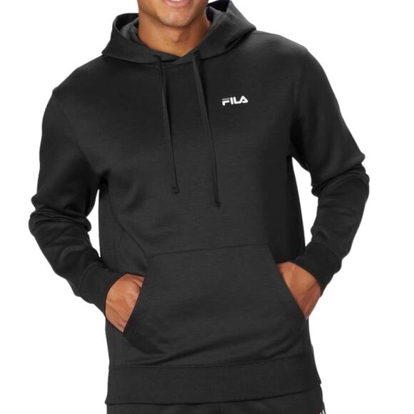 FILA Mens Hoodie Sweatshirt Long Sleeve Sweater Black