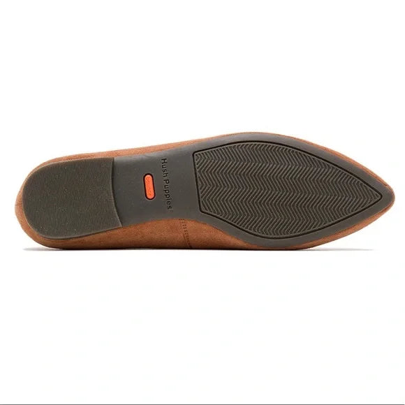 Hush Puppies Women's Sadie Tan Suede Tassel Slip-On Shoes