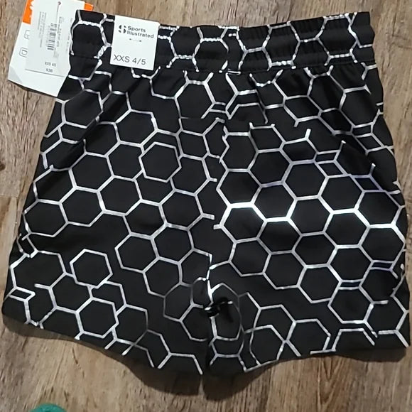 SPORTS ILLUSTRATED MEN BLACK AND SILVER SHORTS