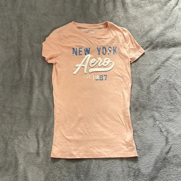 Aeropostale Girls aero classic crew M peach