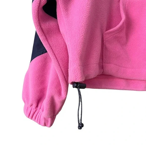 US Polo Assn Pink Navy Blue Colorblock Oversize Fleece