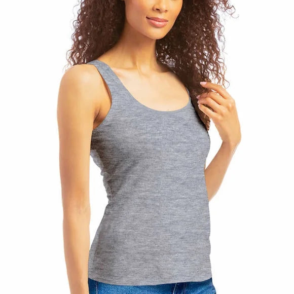 Lucky Brand Ladies' Cotton Stretch Tanks 4 Pack, Black/Gray/White Large