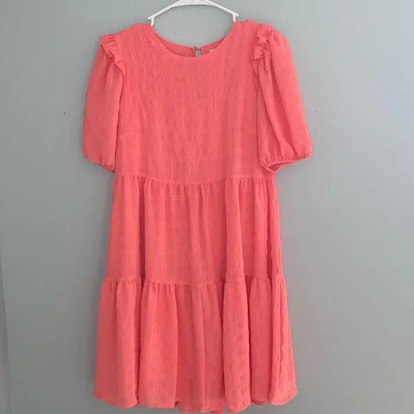 Rewind Textured Check Babydoll Dress =