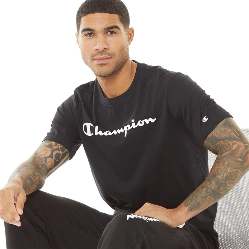 Champion Men's American Classics Crew Neck Logo T-Shirt