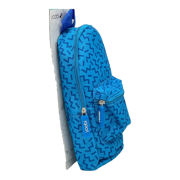 Yoobi Backpack Pencil Case Pouch Organizer Zipper Attaches to Notebook Blue Geo