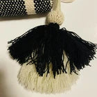 Universal Thread Black & Cream Woven Fabric Half Circle Clutch