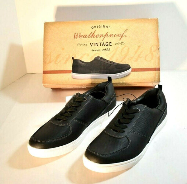 Men's Vintage 1948 Ethan Black Leather Waterproof Sneakers