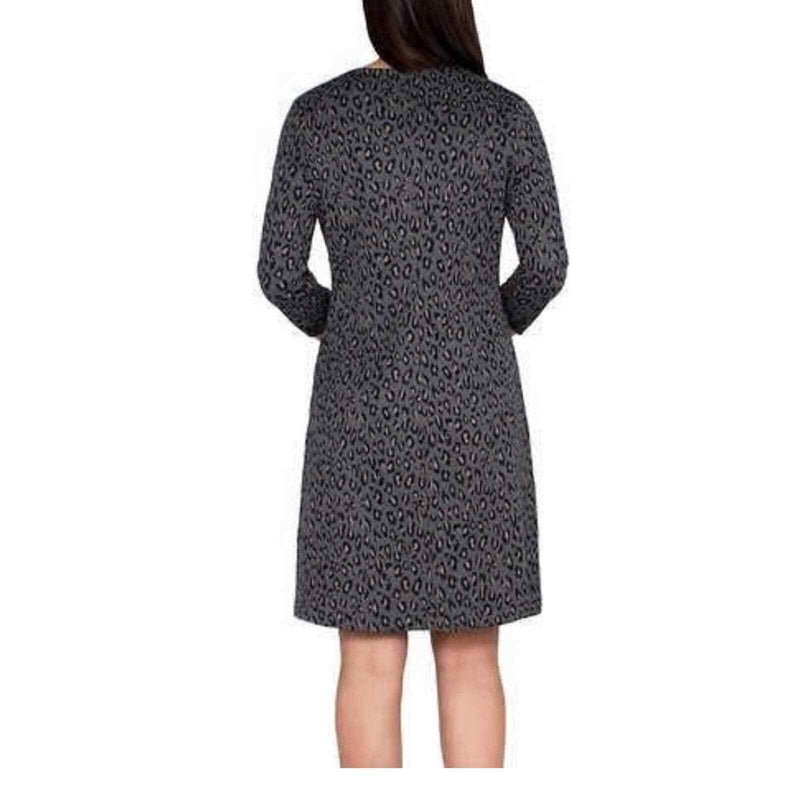 Nicole Miller Women’s Gray Leopard Medium Dress