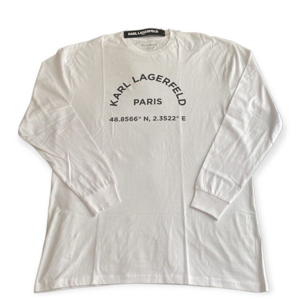 Karl Lagerfeld Paris Men's Graphic Logo T-Shirt Long Sleeve