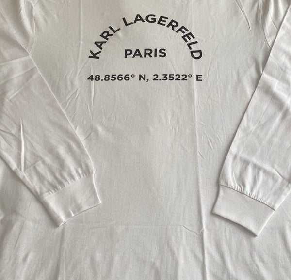 Karl Lagerfeld Paris Men's Graphic Logo T-Shirt Long Sleeve