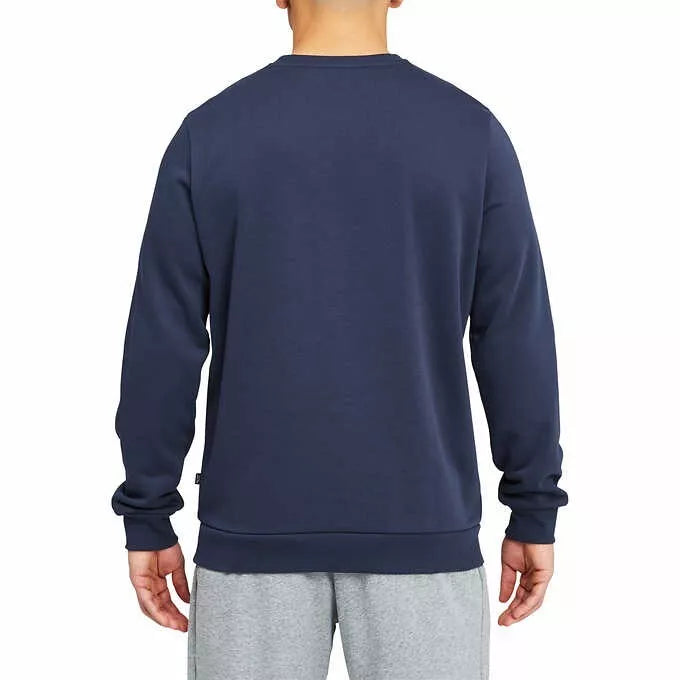 Puma Men's Crew Neck Fleece Pullover Logo Sweatshirt Navy