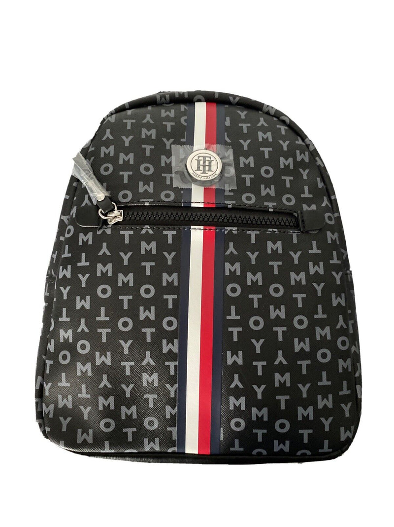 Tommy Hilfiger 69J6085 001 Black Tommy Logo PU Leather Backpack
