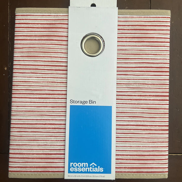 Room Essentials Striped Storage Bin (10.5” L, 10.5” W, 11” H)