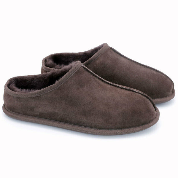 Kirkland Signature Men's Shearling Genuine Sheepskin Clog Slipper Brown