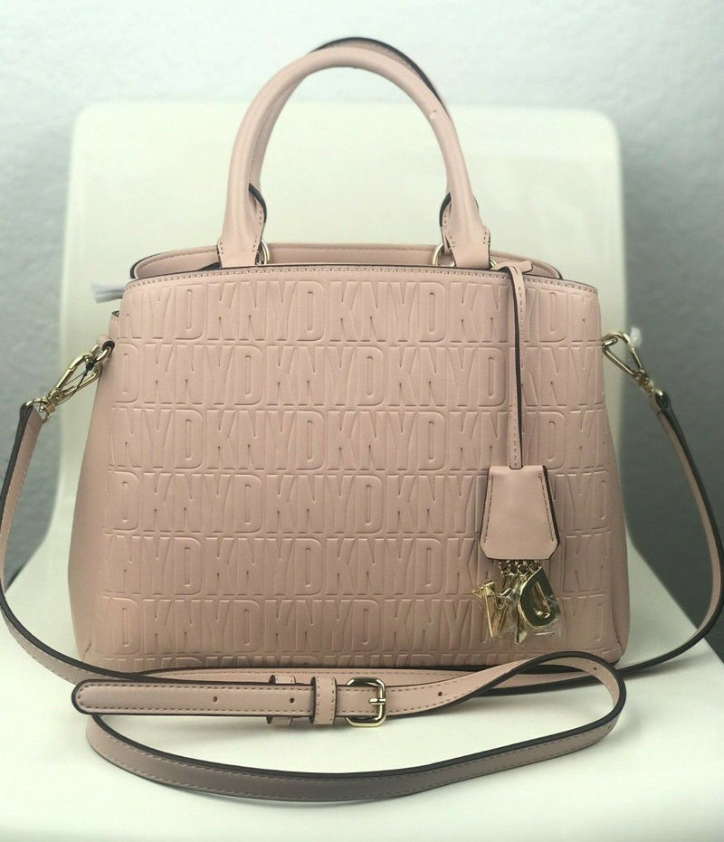 DKNY Veronica MD TZ Cross Blush Pink Shoulder Bag Gold Hardware R04EZ228