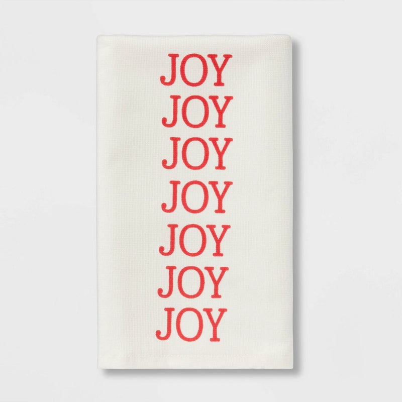 JOY Holiday Flat Woven Hand Towel Xmas 100% Cotton - Threshold