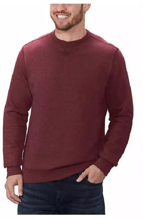 G.H. Bass & Co. Men's Sweatshirt Crew-VELVET MAROON HTR