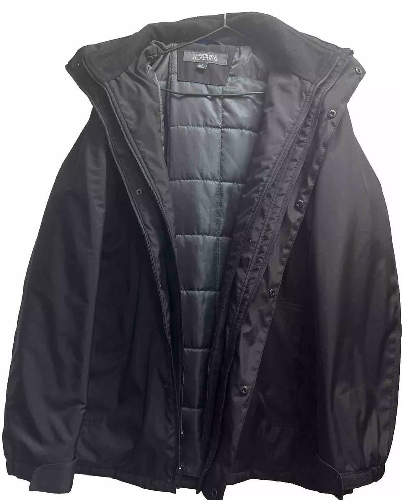 KENNETH COLE BLACK MEN JACKET COAT WATERPROOF