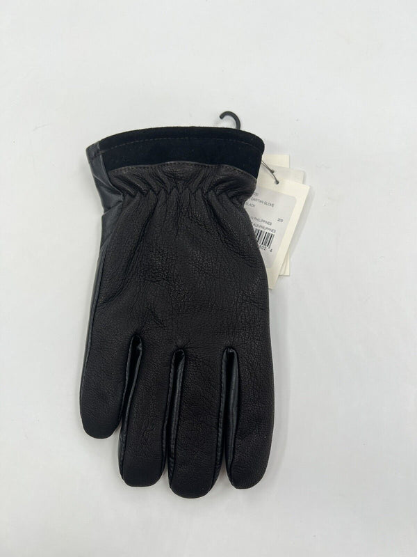 UGG Captain Pieced Black Leather Gloves Men's  Fleece Lined