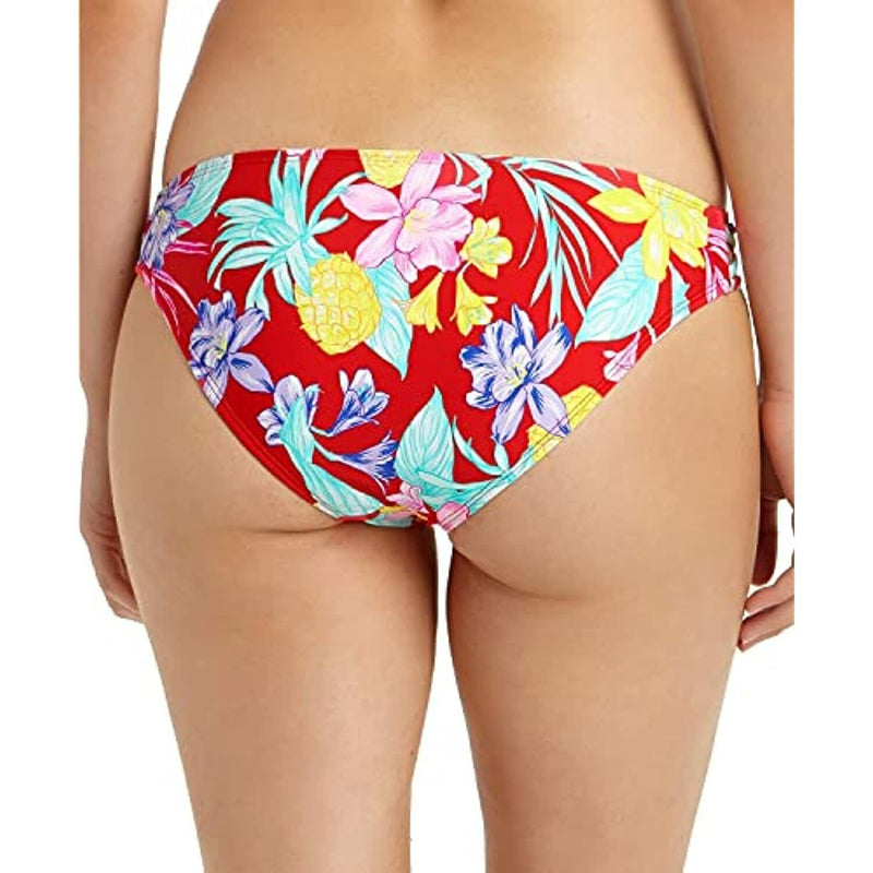 California Waves Tropic Printed Strappy-Side Hipster Bikini Bottoms Multicolor