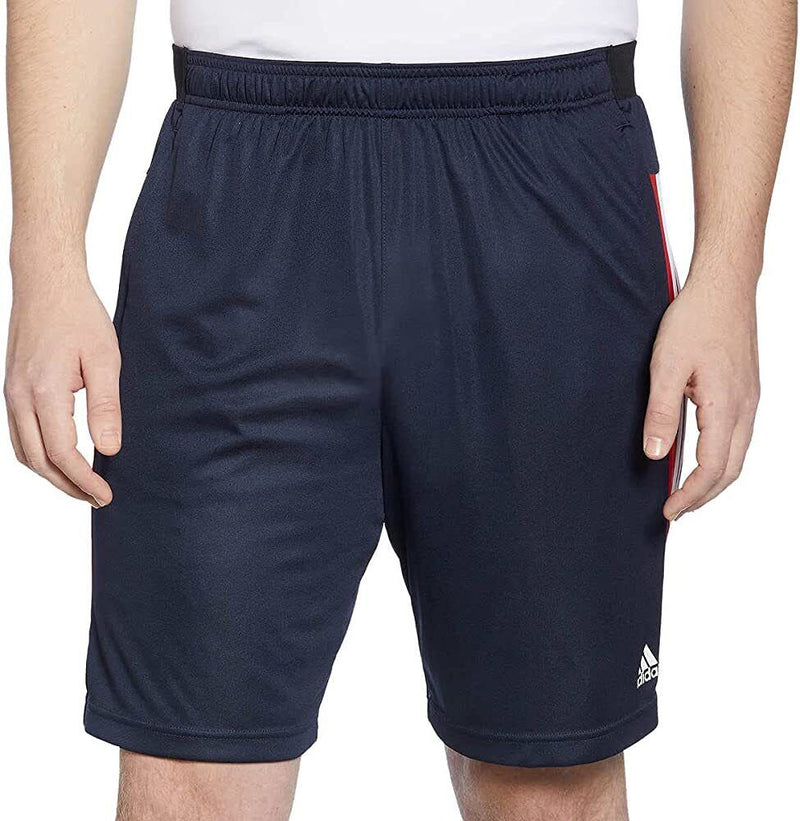 adidas Mens 3 Stripe Shorts with Zipper Pockets (Legend Ink/White)